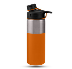 blue and orange water tumbler isolated on white 