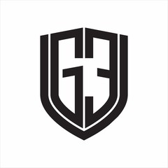 GE Logo monogram with emblem shield design isolated on white background