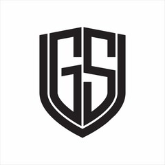 GS Logo monogram with emblem shield design isolated on white background