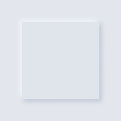 Square button neumorphic effect icons. Shaped figure in trendy soft 3D style.