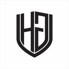HG Logo monogram with emblem shield design isolated on white background
