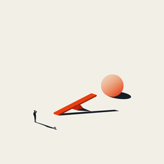 Business solution vector concept with businessman thinking about growth strategy.