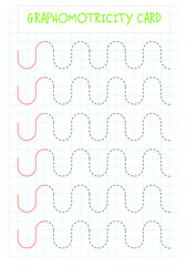 Printable worksheet for kids. Handwriting practice sheet. Writing training.