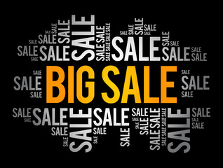 BIG SALE word cloud collage, business concept background