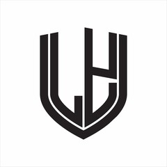 LY Logo monogram with emblem shield design isolated on white background