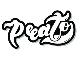 Prato. The name of the Italian city in the region of Toscana. Hand drawn lettering. Vector illustration. Best for souvenir products