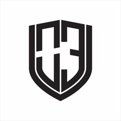 OE Logo monogram with emblem shield design isolated on white background