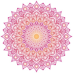 Vector round abstract circle. Mandala style. Decorative element, colored circular design element.
