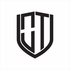 Obraz premium OT Logo monogram with emblem shield design isolated on white background