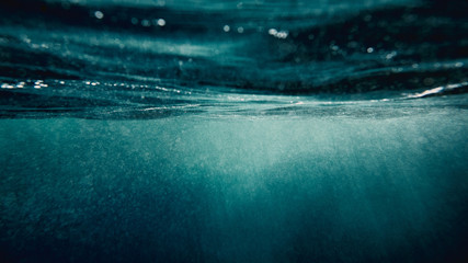 blue water surface and sunlight