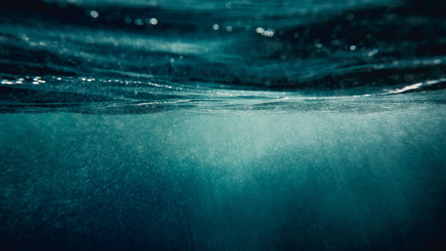 blue water surface and sunlight