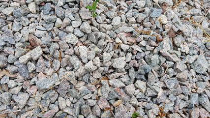 Crushed stone laying on the ground