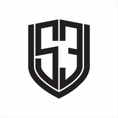 SE Logo monogram with emblem shield design isolated on white background