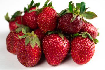 Fototapeta na wymiar Close-up macro photo of fresh strawberries