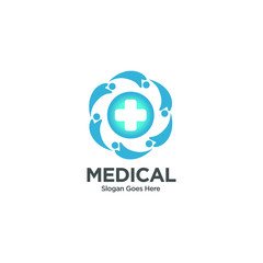 Medical pharmacy logo design template. Healthy Care Vector Logo Template. Medical health care logo design template