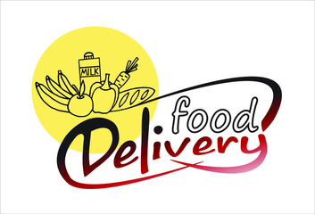 lettering food delivery vector