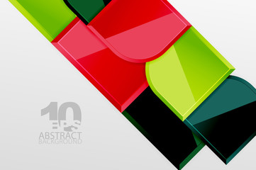 Obraz premium Glossy glass squares with round elements geometric composition. Abstract geometric background with 3d effect composition For Wallpaper, Banner, Background, Card, Book Illustration, landing page