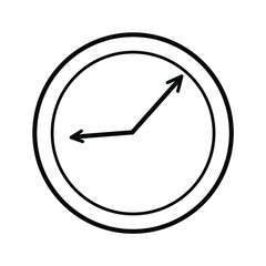 
round clock with arrows icon on a white background. Simple vector illustration