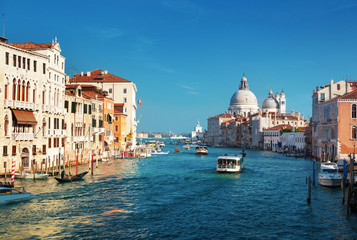 Grand Canal and Basilica Santa Maria della Salute, Venice, Italy