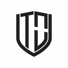 TO Logo monogram with emblem shield design isolated on white background