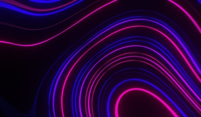 3d business flyer template or corporate banner design with neon wave