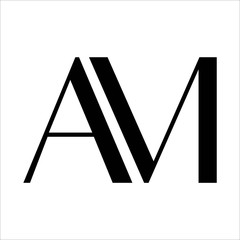 initials A and M logo. Letter A and M logo design template vector isolated