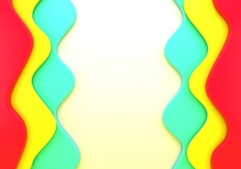 Modern poster template design, with paper waves, 3d