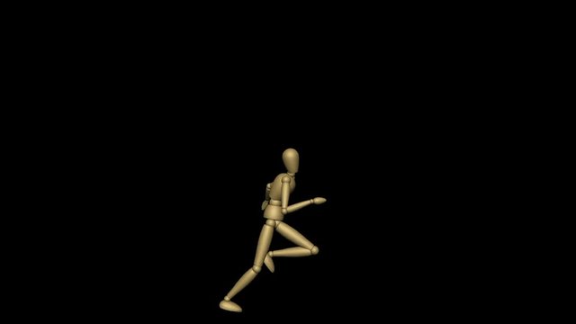 Stick figure running across the screen