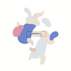 Abstract social media banner template with minimal abstract shapes and place for text - vector background in trenty pastel colors.