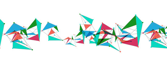 Obraz premium Line points connections, triangular technology design. Abstract geometric background