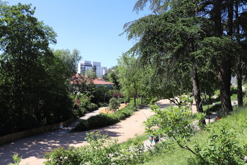 Obraz premium Le parc du vallon, jardin public dans le quartier de la Duchère à Lyon - Ville de Lyon - 9 ème arrondissement - Département du Rhône - France