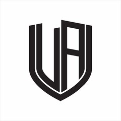 UA Logo monogram with emblem shield design isolated on white background