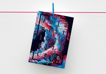 Futuristic Poster Layout with Abstract Background