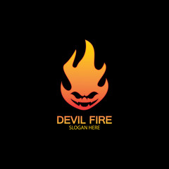 Fire Devil Logo Template vector icon