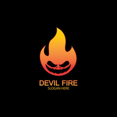 Fire Devil Logo Template vector icon