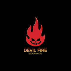 Fire Devil Logo Template vector icon
