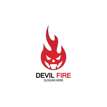 Fire Devil Logo Template vector icon