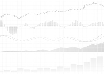 Vector : White business graphs on white background