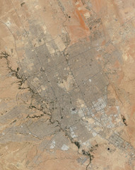Aerial view of Riyadh city in central Saudi Arabia