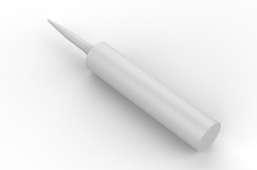 Blank industrial adhesives silicone sealant glue for branding and mock up design. 3d render illustration.