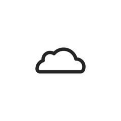 black cloud line icon. Isolated on white. Upload icon. Upgrade sign.