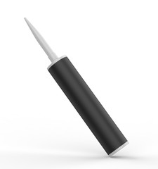 Blank industrial adhesives silicone sealant glue for branding and mock up design. 3d render illustration.