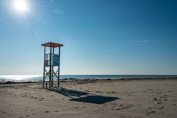 Empty Beaches in Grado on a sunny Winterday