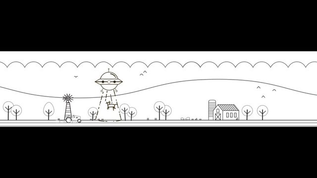 vector illustration a Ferm and UFO