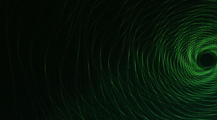 Dark Green Spiral Circle on Technology Background,Hi-tech Digital and security Concept design,Free Space For text in put,Vector illustration.