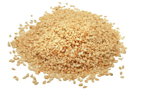 Sesame seeds isolated on white background