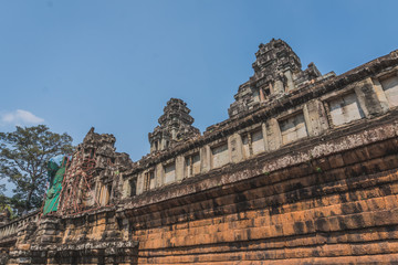 Fototapeta na wymiar Ancient Angkor Wat Ruins Panorama. Eastern Mebon Temple. Siem Reap, Cambodia 