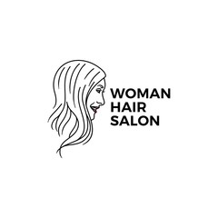 woman hair salon logo vector icon illustration