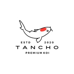 tancho koi fish logo vector icon illustration