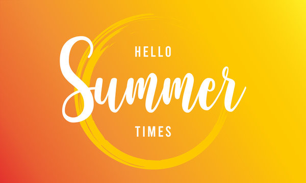 Hello summer time heading design for banner or poster. Summer event concept. Vector illustration.